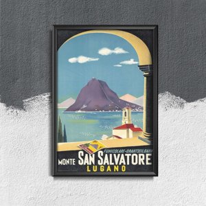 Plagát v retro štýle Švajčiarsko San Salvatore