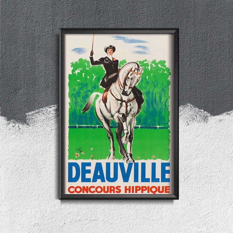 Plagát v retro štýle Deauville Concours Hippique Francúzsko