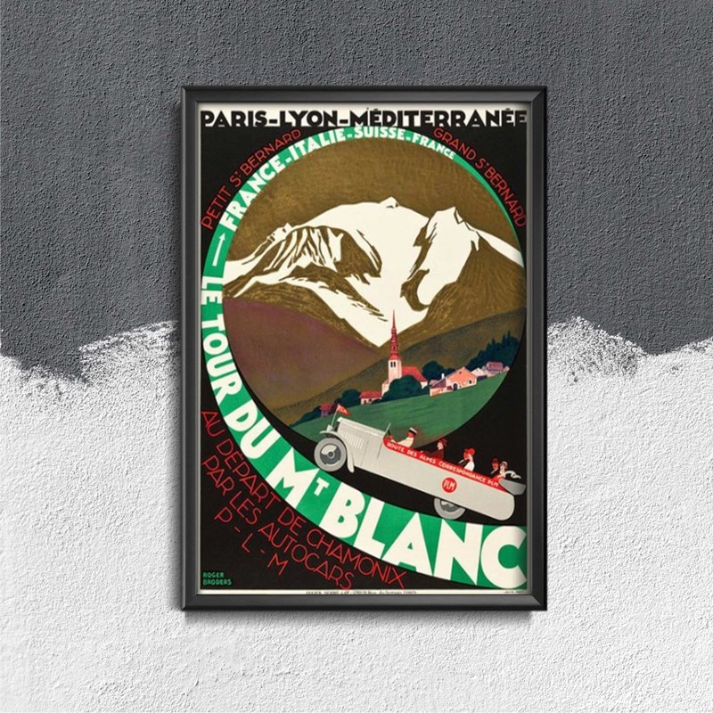 Retro plagát do obývačky Mount Blanc