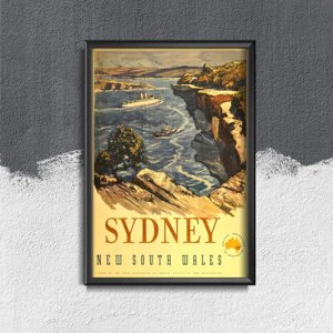 Vintage plagát Austrália Sydney Nový Južný Wales