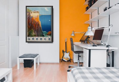 Plagát v retro štýle Mount Athos Grécko