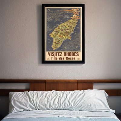 Plagát v retro štýle Rhodos Grécko