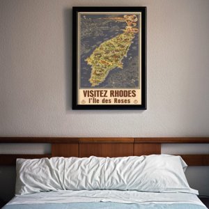 Plagát v retro štýle Rhodos Grécko