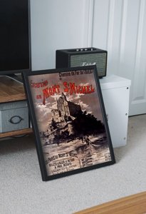 Plagát v retro štýle Mont Saint Michel Francúzsko