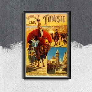 Plagát v retro štýle Tunisko