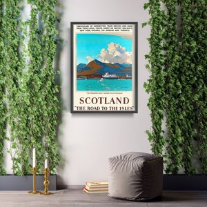 Vintage plagát do obývačky Škótsko Cesta na ostrovy Spojené kráľovstvo