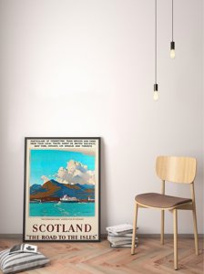 Vintage plagát do obývačky Škótsko Cesta na ostrovy Spojené kráľovstvo
