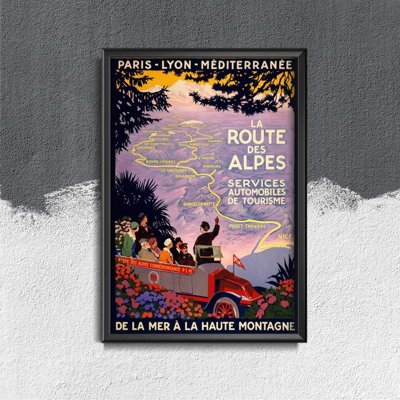 Vintage plagát do obývačky La route des Alpes Lyon