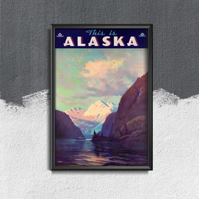 Plagát v retro štýle Toto je Aljaška