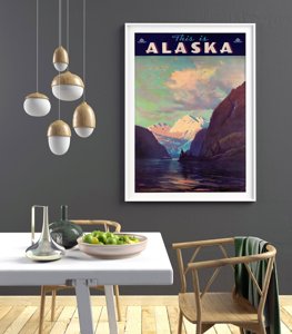 Plagát v retro štýle Toto je Aljaška