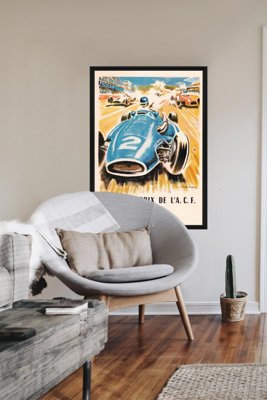 Retro plagát Automobilová Grand Prix Reims