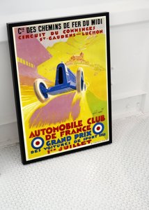 Retro plagát Veľká cena automobilového klubu Francúzska Alphonse Noel