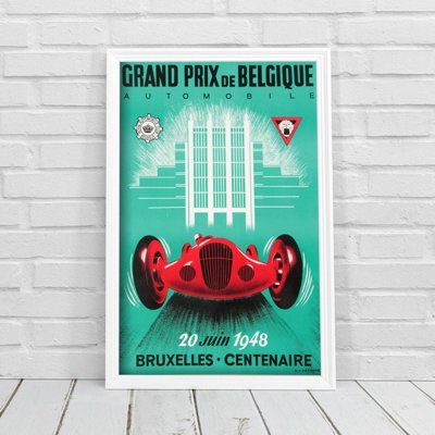 Retro plagát Grand Prix De Belgique Automobile