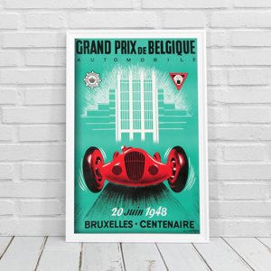 Retro plagát Grand Prix De Belgique Automobile