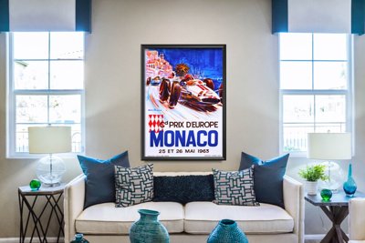 Retro plagát Grand Prix d'Europe Monaka