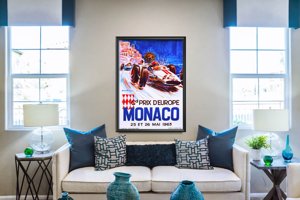 Retro plagát Grand Prix d'Europe Monaka