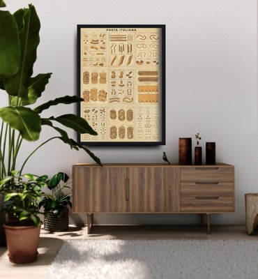 Poster Cestoviny Italiana Vintage Style Pasta Collage