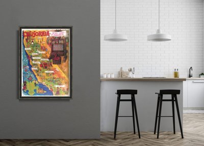 Plagát na stenu Kalifornská vínna mapa