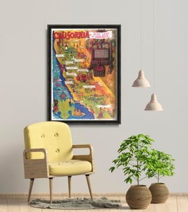 Plagát na stenu Kalifornská vínna mapa