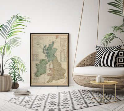 Plagát Mapa Veľkej Británie