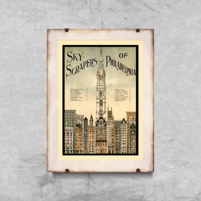 Retro plagát mrakodrapy vo Philadelphii