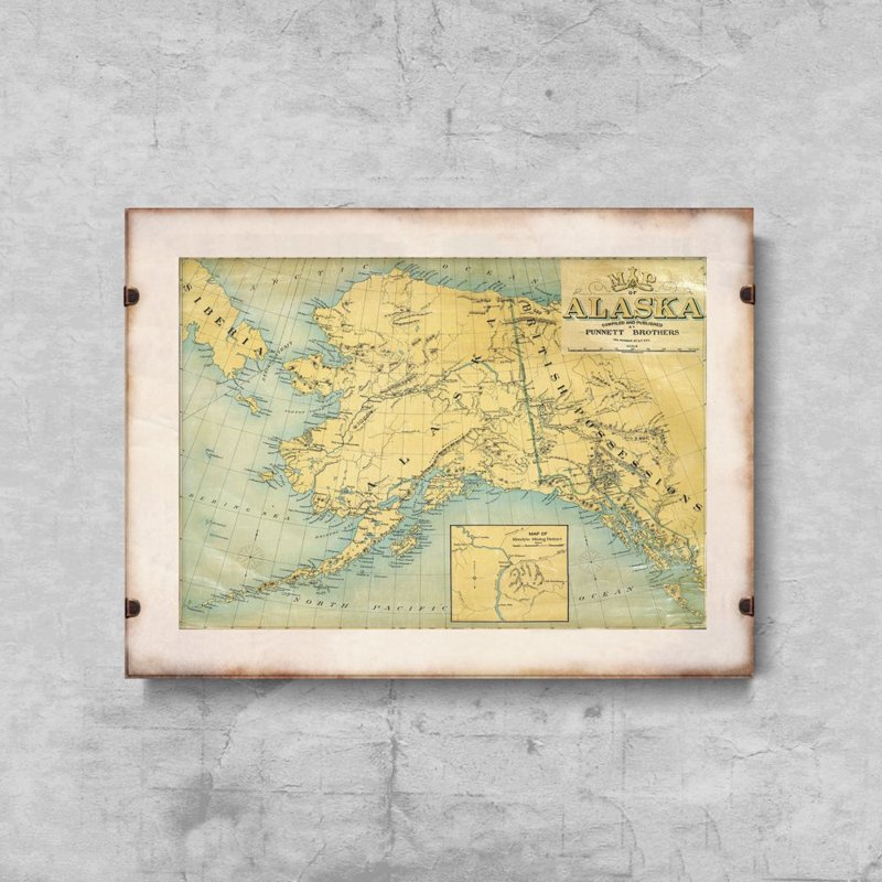 Plagát Stará mapa Aljašky