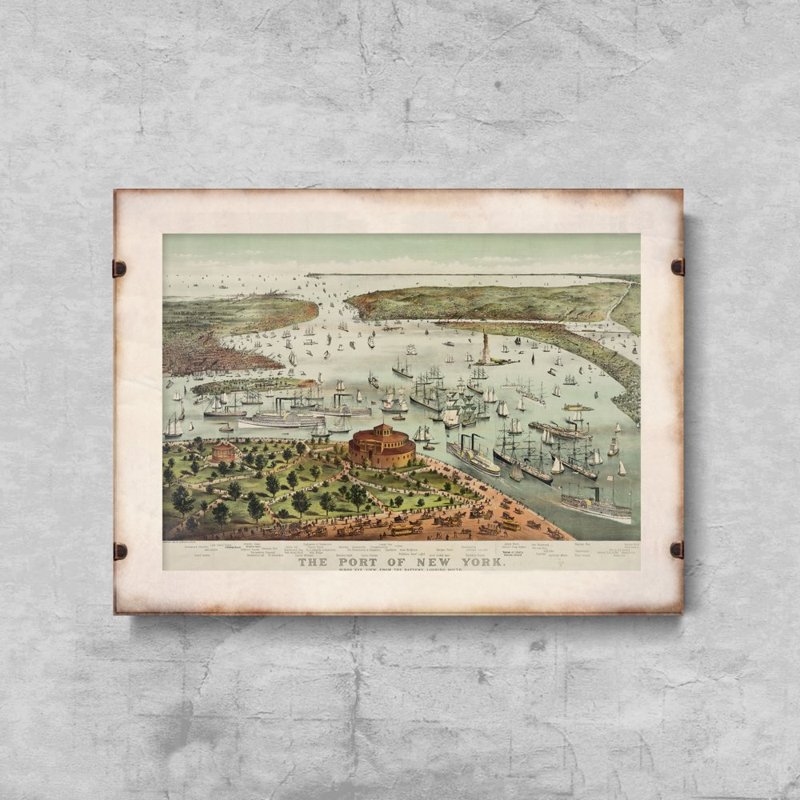 Poster Mapa storočia prístavu New York
