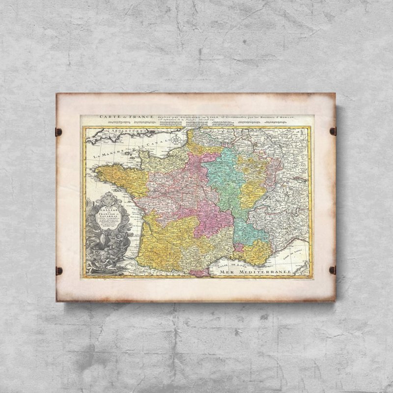 Poster na stenu Stará mapa Francúzska