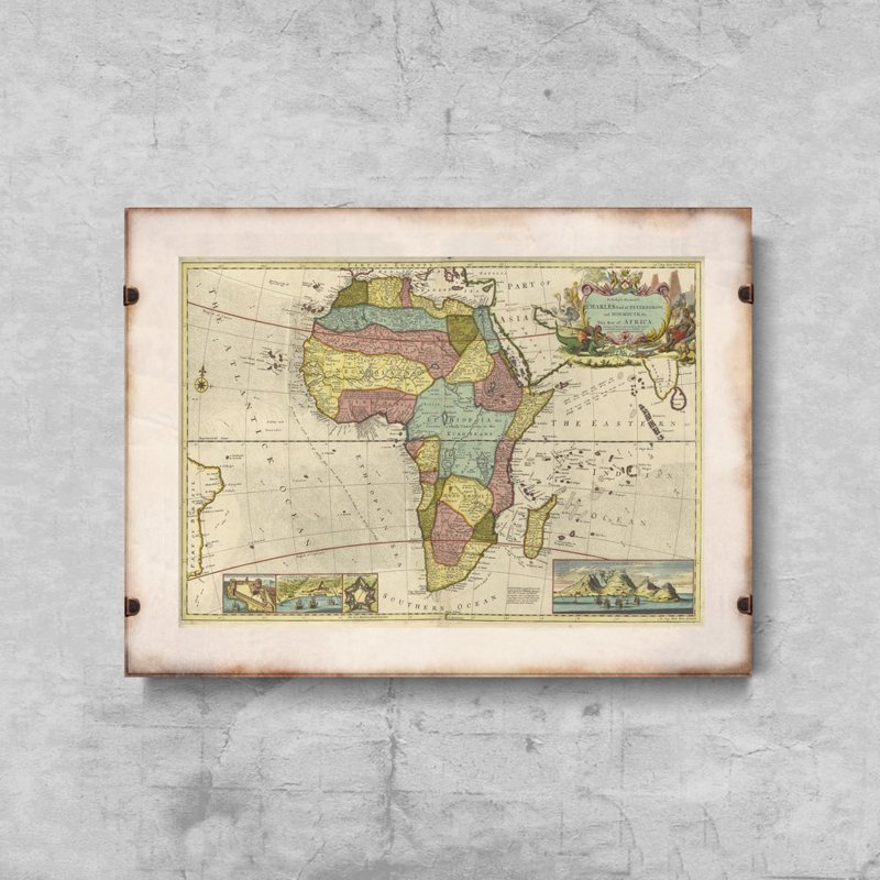 Retro plagát Mapa Afriky