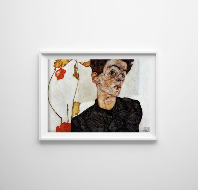 Retro plagát Autoportrét Egona Schieleho