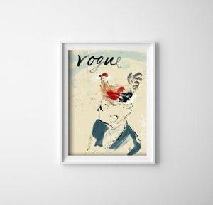 Plagát do obývačky Vintage módna ilustrácia Vogue