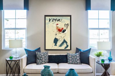 Plagát do obývačky Vintage módna ilustrácia Vogue