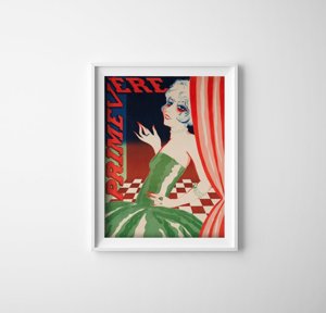 Poster Ženské Primevere Vintage Fashion ilustrácie