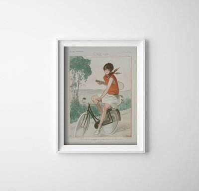 Plagát do izby Ilustrácia časopisu La Vie Parisienne En Roue Libre Circa