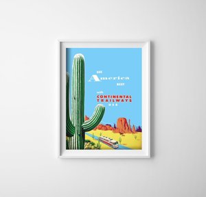 Retro plagát do obývačky Travel in America Arizona Travel plagát