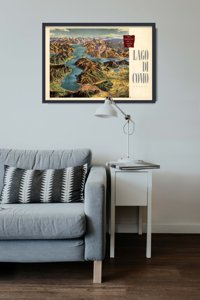 Retro plagát do obývačky Lago di Como Italia od Heinricha Beranna