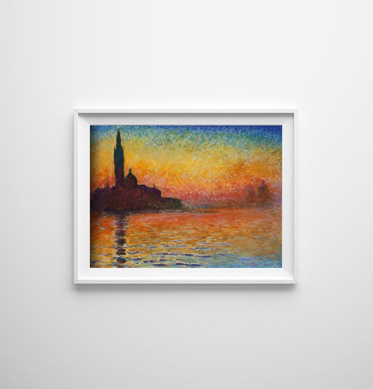 Poster San Giorgio Maggiore za súmraku Claude Monet