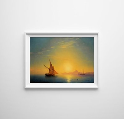 Plagát do izby Západ slnka nad Ischiou od Ivana Aivazovského