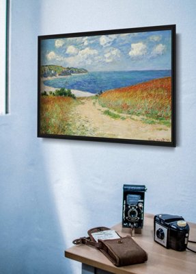 Plagát na stenu Monet Claude Road na pšeničnom poli v Pourville