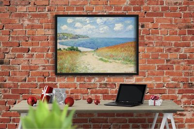Plagát na stenu Monet Claude Road na pšeničnom poli v Pourville