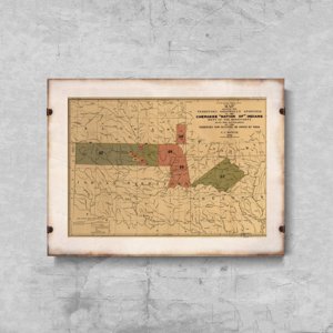 Plagát Stará mapa indiánskeho národa Cherokee
