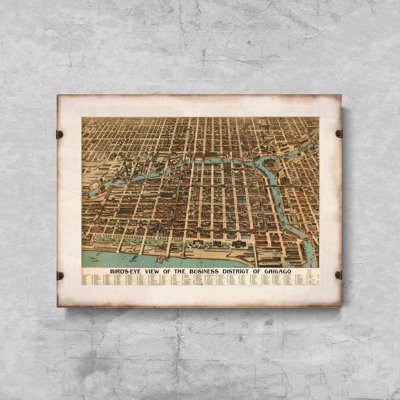 Plagát Mapa Birdseye Chicago