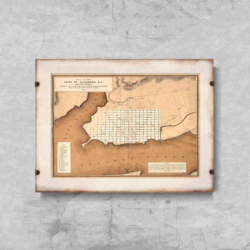 Plagát na stenu Stará mapa Alexandrie Virginie