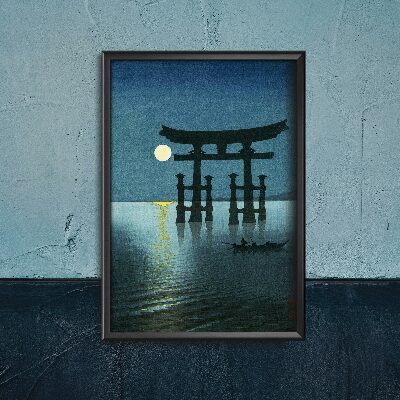 Plagát do izby Jarný mesiac na pláži Ninomiya od Kawase Hasui