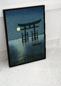 Plagát do izby Jarný mesiac na pláži Ninomiya od Kawase Hasui