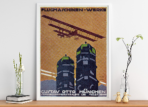 Plagát Flugmaschinen Werke Gustav Otto München