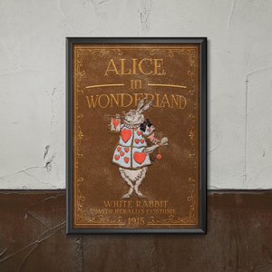 Poster na stenu Alica v ríši divov Biely králik prezlečený za Heralda