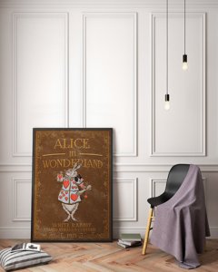 Poster na stenu Alica v ríši divov Biely králik prezlečený za Heralda