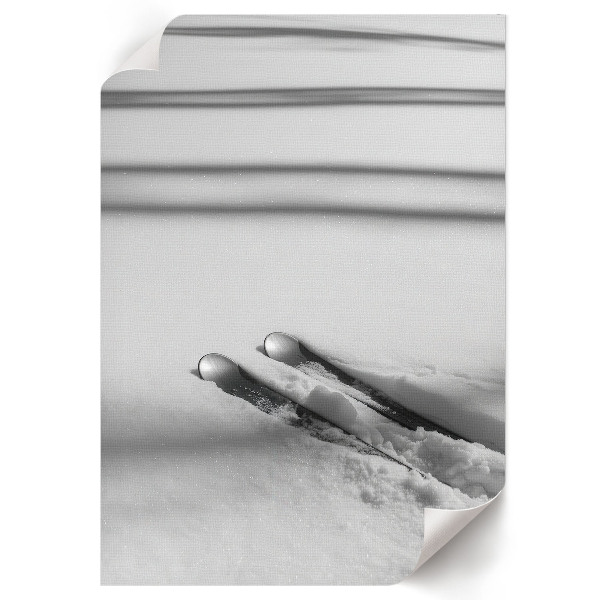 Retro plagát Lyže na snehu