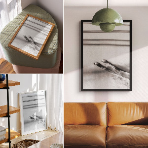 Retro plagát Lyže na snehu